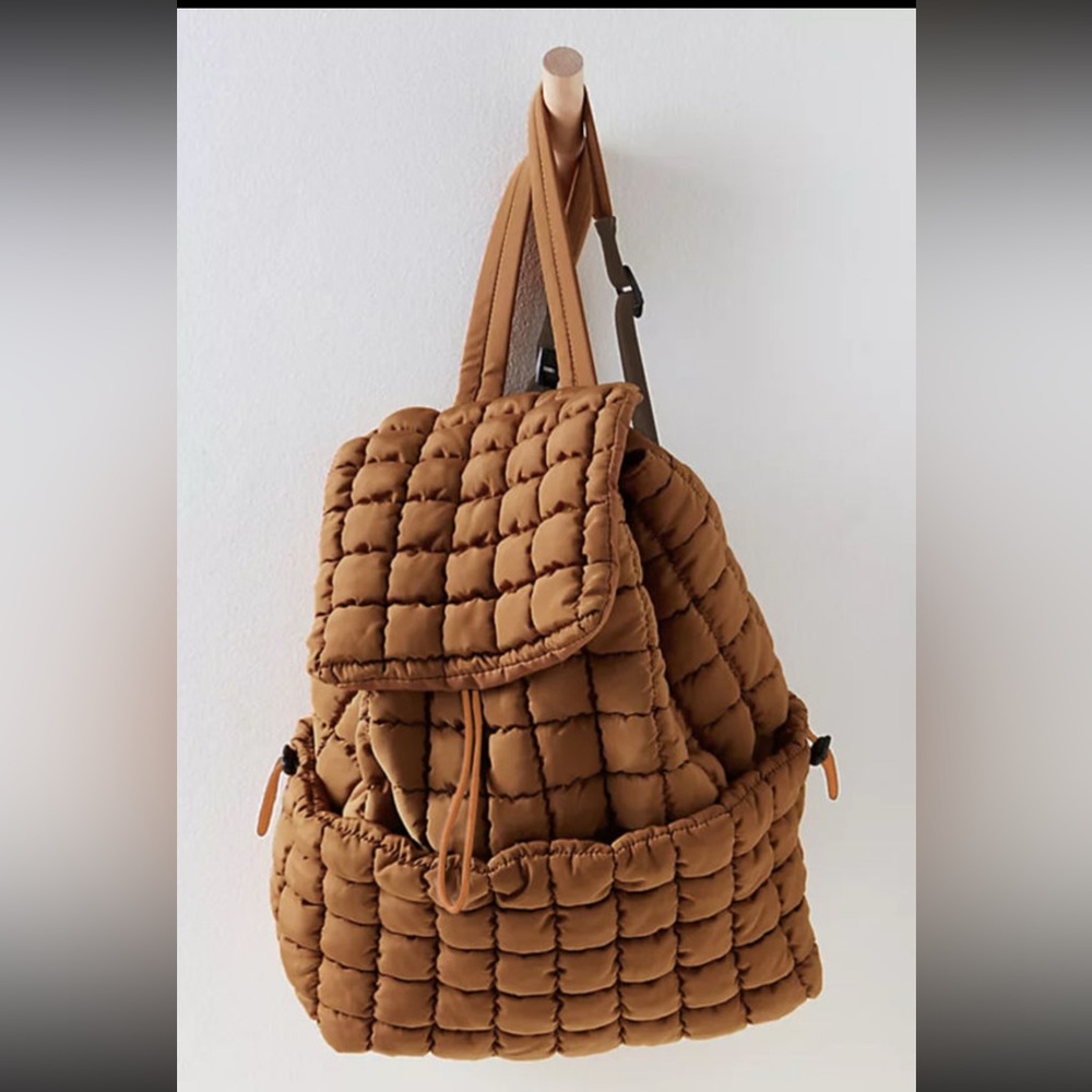 Quilted Brown Backpack